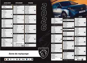 Calendrier Peugeot